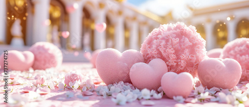 Sweet Affection: A Collection of Pink Hearts and Valentines Day Candies, Celebrating Love and Romance