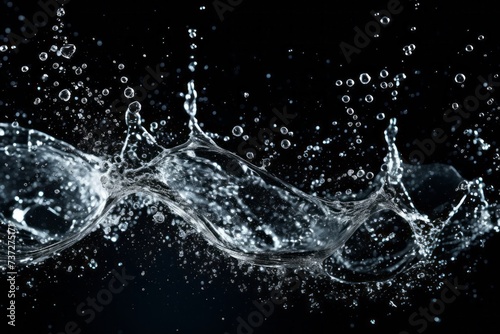 A black background with sparkling water