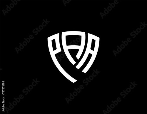 PAA creative letter shield logo design vector icon illustration	