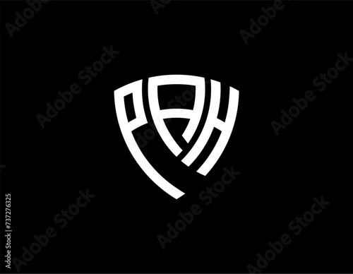 PAH creative letter shield logo design vector icon illustration 