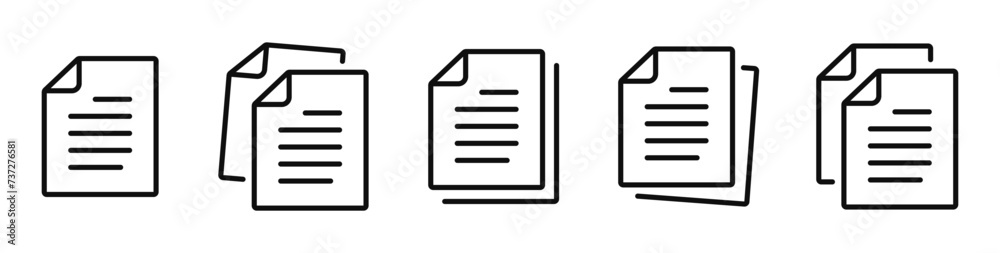 Document line icon. Paper document icons set. File symbol. Vector - obrazy, fototapety, plakaty 