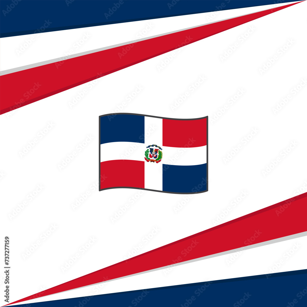 Naklejka premium Dominican Republic Flag Abstract Background Design Template. Dominican Republic Independence Day Banner Social Media Post. Dominican Republic Design