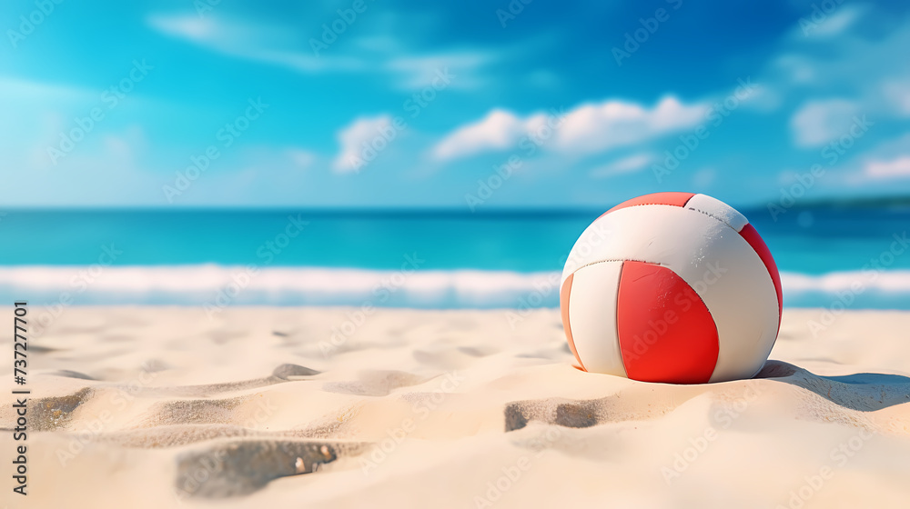 Beach volleyball, concept of healthy living, summer vacation, outdoor activities and travel Beach volleyball, concept of healthy living, summer vacation, outdoor activities and travel