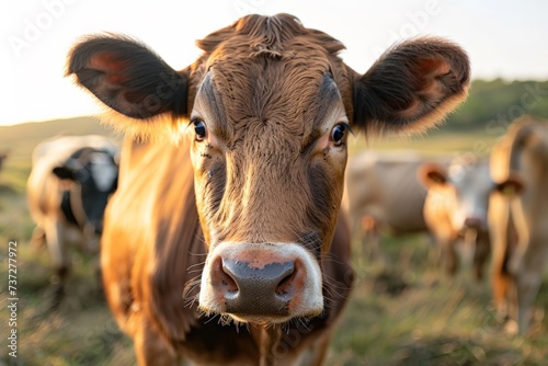 Wallpaper Mural Cow well cared for free in the field. Cattle in their natural habitat. Torontodigital.ca