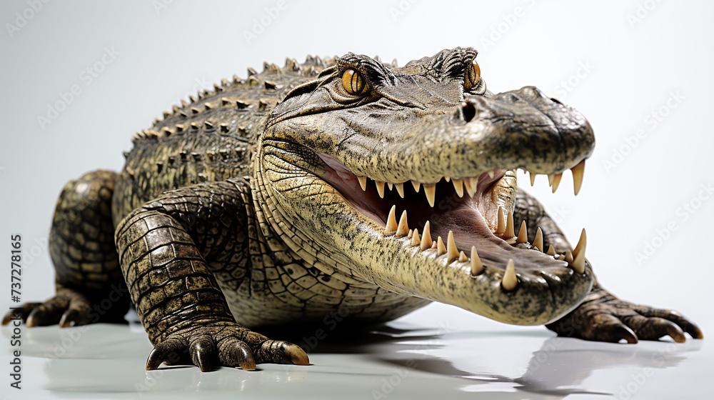 Wildlife crocodile isolated on white background Wildlife crocodile isolated on white background