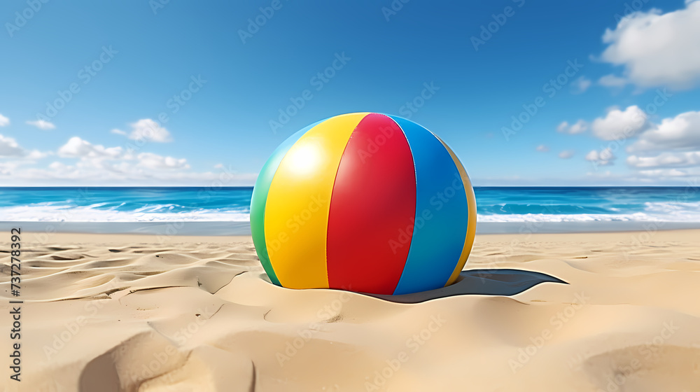 Beach volleyball, concept of healthy living, summer vacation, outdoor activities and travel