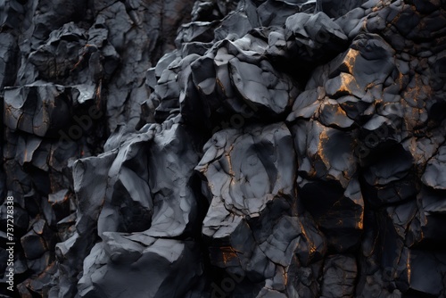 Close up of volcanic rocks and formations
