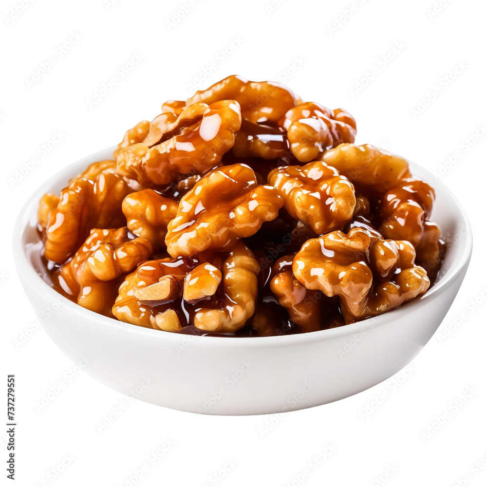 Candied Walnuts isolated on transparent background Candied Walnuts isolated on transparent background