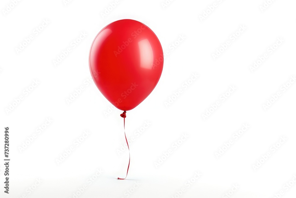 A red balloon isolated against a white background A red balloon isolated against a white background