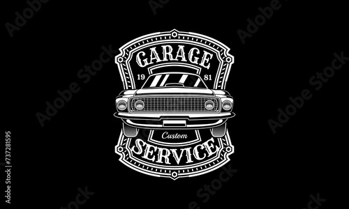 Vintage Car Emblem, Car Vector