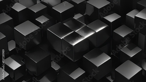 Abstract Black cubes background