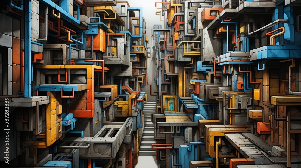 A Colorful City Illustration