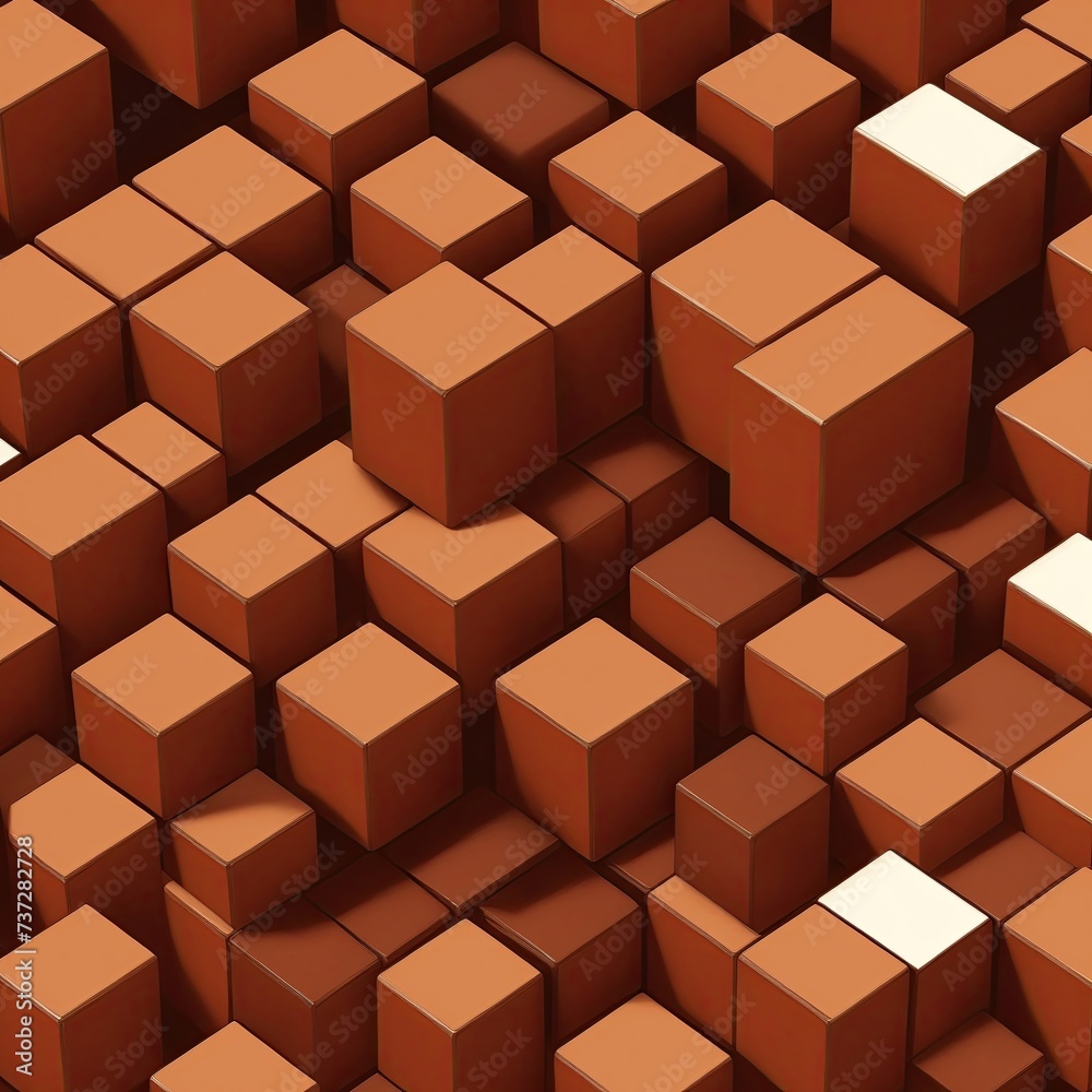 Abstract Brown cubes background Abstract Brown cubes background