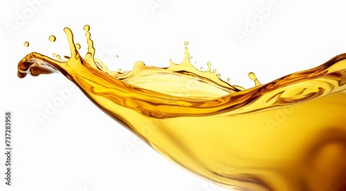 Oil or juice liquid splash, beverage swirl with transparent wave flow background