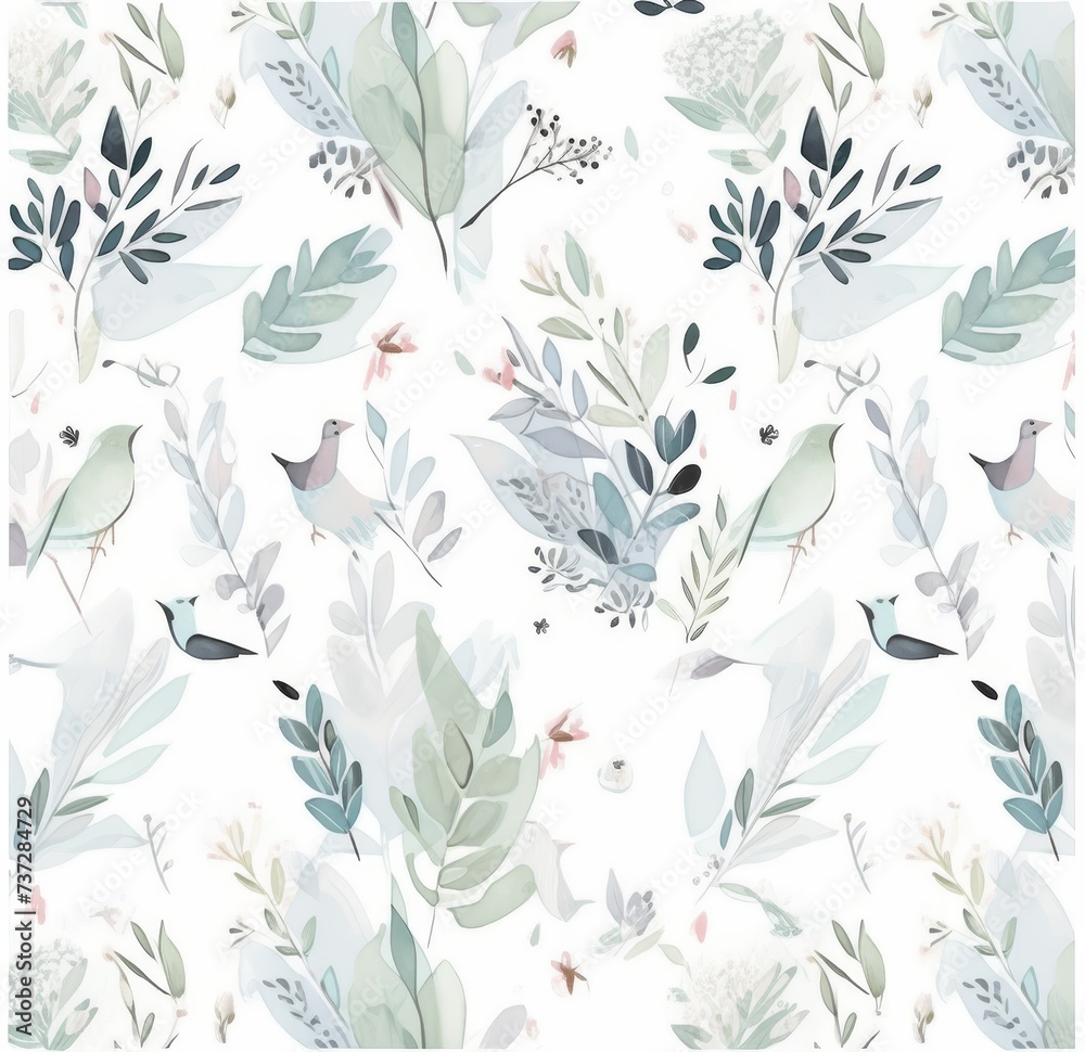 watercolor green leaf pattern background watercolor green leaf pattern background