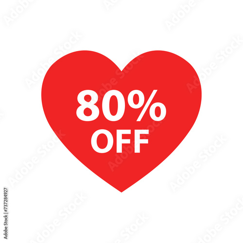 Red heart 80% off discount