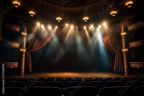 Theater lights illuminating the stage