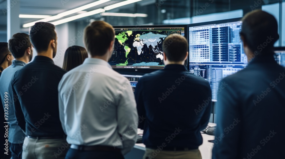 A group of IT specialists working together on a new project A group of IT specialists working together on a new project