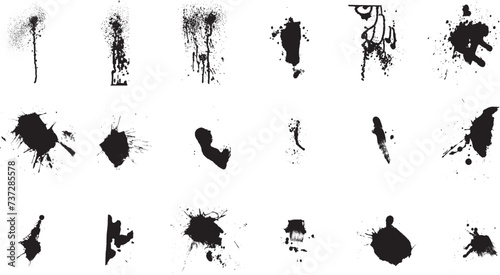 set of ink blots vector