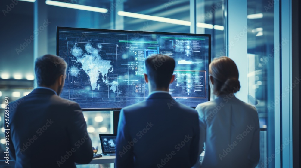 A group of IT specialists working together on a new project A group of IT specialists working together on a new project