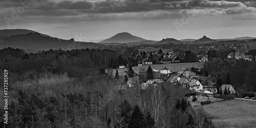 Blick vom Gamrig( Sächsische Schweiz) auf den Ort Waltersdorf 4 photo