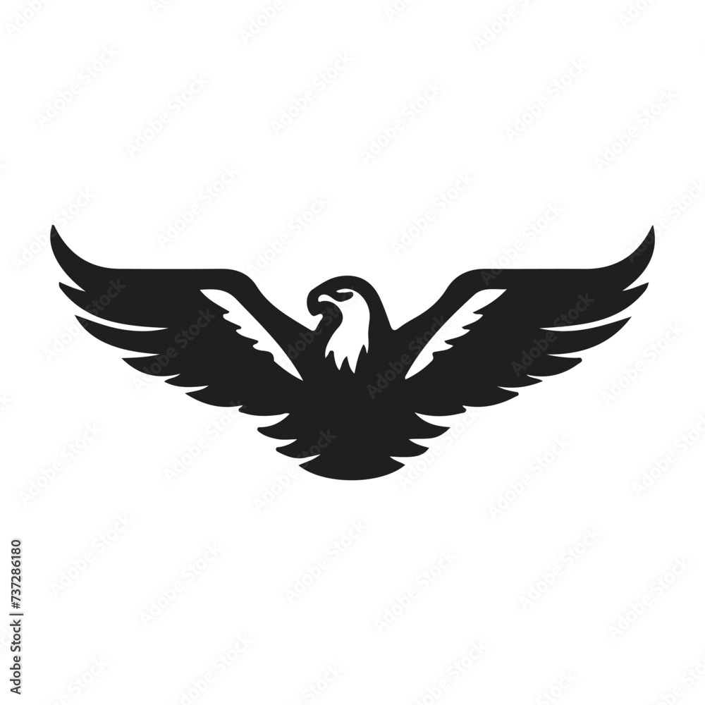 Obraz premium Eagle Fly. Eagle silhouette. eagle mascot spread the wings. eagle icon illustration isolated vector sign symbol