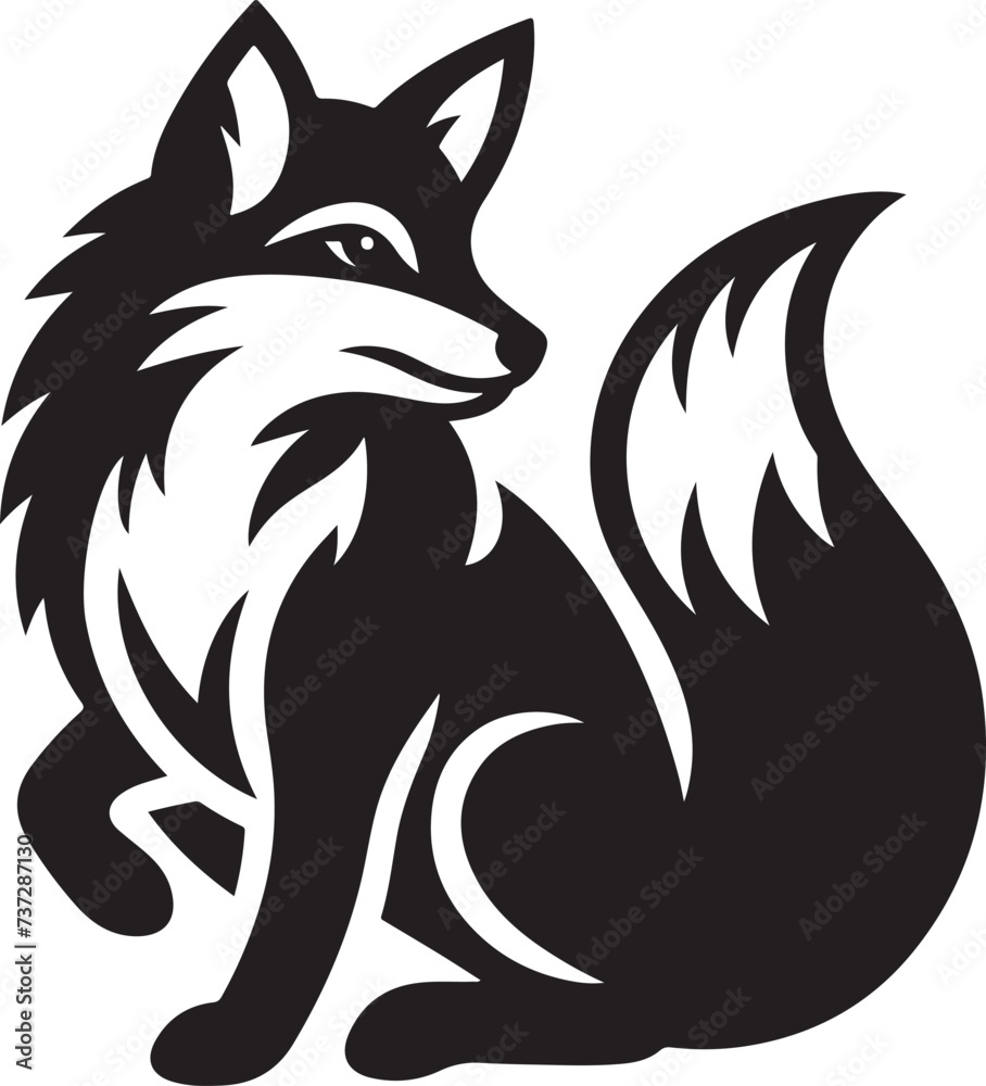 Fox silhouette vector drawing image Fox silhouette vector drawing image