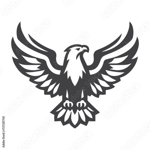 Eagle Fly. Eagle silhouette. eagle mascot spread the wings. eagle icon illustration isolated vector sign symbol