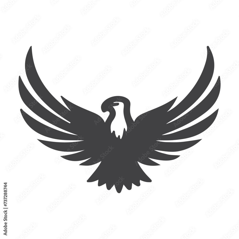 Fototapeta premium Eagle Fly. Eagle silhouette. eagle mascot spread the wings. eagle icon illustration isolated vector sign symbol