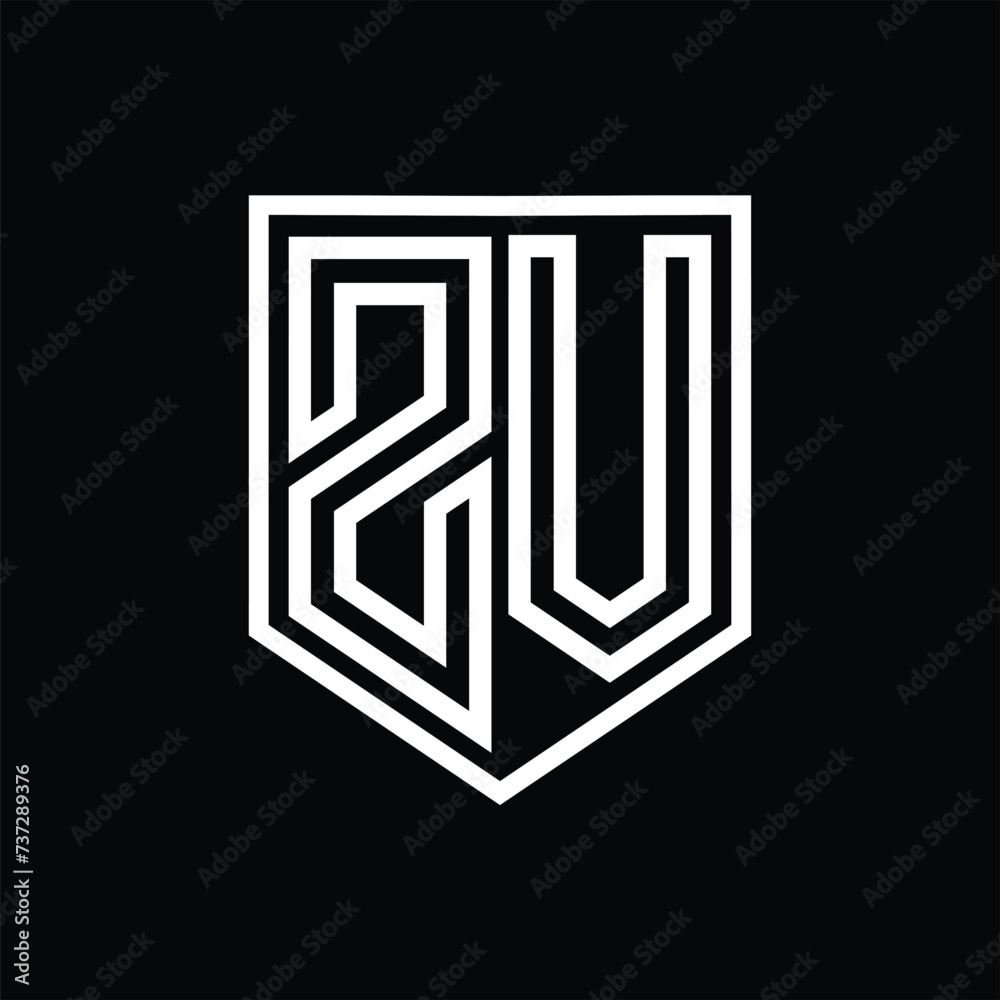 ZV Letter Logo monogram shield geometric line inside shield isolated style design ZV Letter Logo monogram shield geometric line inside shield isolated style design