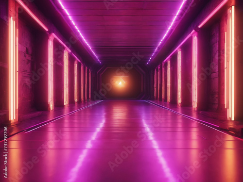 futuristic science-fiction pixelated tunnel corridor - generated by ai