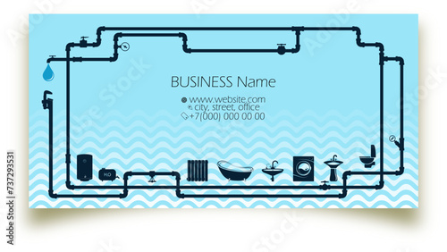 Plumber business card, plumbing system with valves