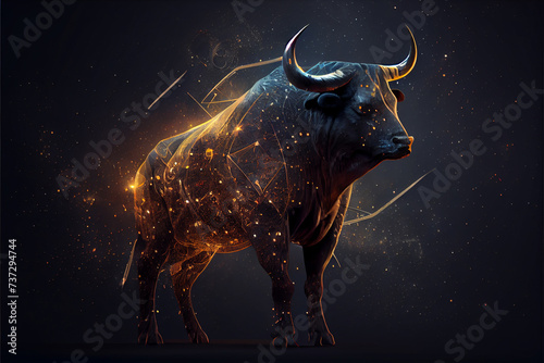 Taurus constellation zodiac sign astrological background photo