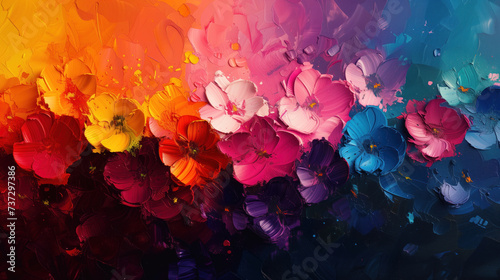 Bright and saturated colors in the form of flowers