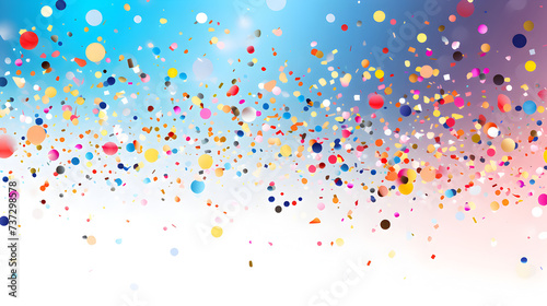 Multicolored confetti flying in the air on light background,, Vector birthday party background with colorful flying paper confetti