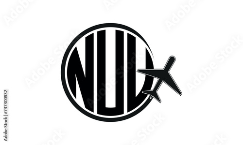 NUU three initial letter circle tour & travel agency logo design vector template. hajj Umrah agency, abstract, wordmark, business, monogram, minimalist, brand, company, flat, tourism agency, tourist photo