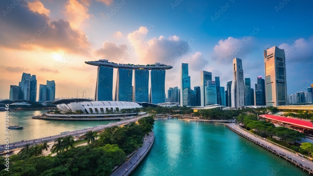 Obraz premium singapore skyline
