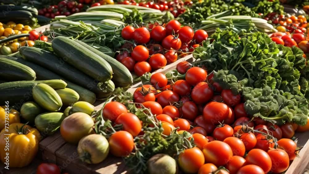 Various fresh vegetables on a market stall Various fresh vegetables on a market stall