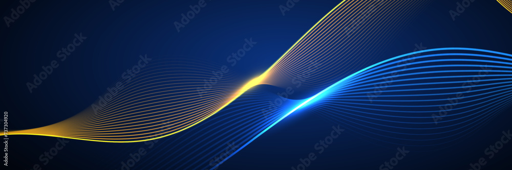 Abstract blue background with flowing lines. Dynamic waves. vector illustration.