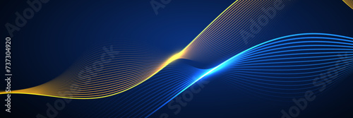 Abstract blue background with flowing lines. Dynamic waves. vector illustration.