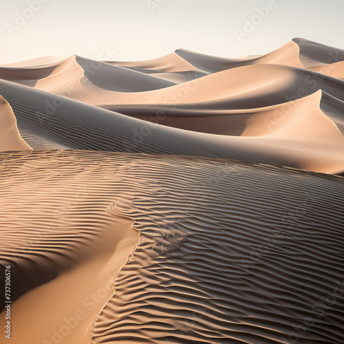 Abstract patterns in the sand dunes of a desert. © Cao