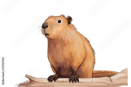 Capybara Social Grazers on a White or Clear Surface PNG Transparent Background