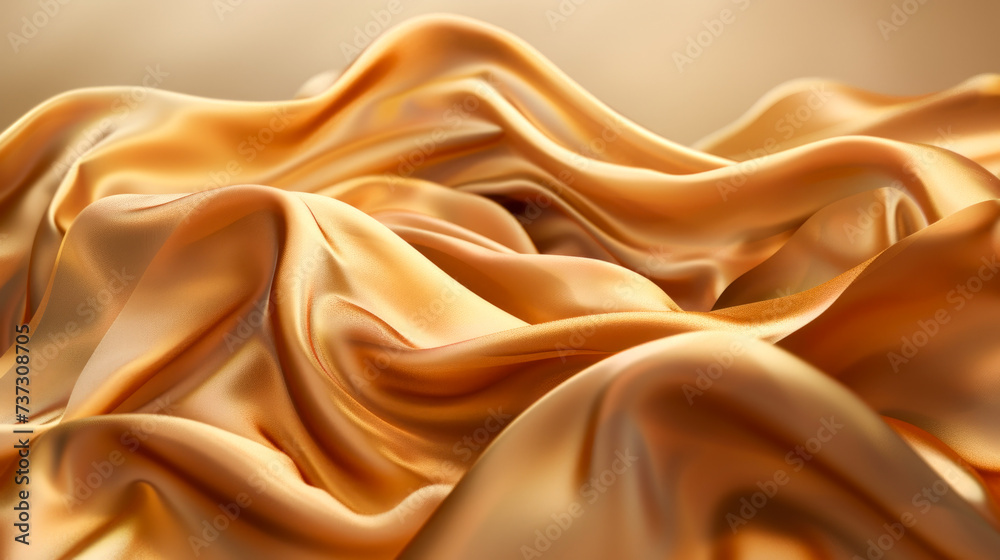 Fototapeta premium Luxurious Satin Fabric in Golden Tone background