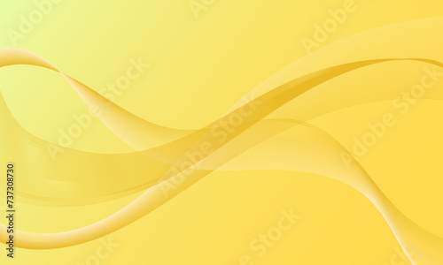 abstract yellow lines wave curves on smooth gradient background
