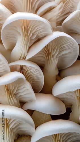 Mushroom Gills: A Macro closeup View of mushrooms gills, nature’s Patterns image suitable for nature, food, or design themes