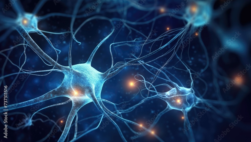Concept image of neurons and brain cells Concept image of neurons and brain cells