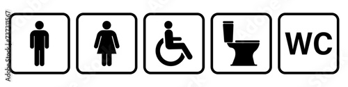 Toilet icon set simple design