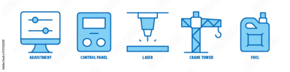 Barrier editable stroke outline icons set isolated on white background flat vector illustration. Barrier editable stroke outline icons set isolated on white background flat vector illustration.