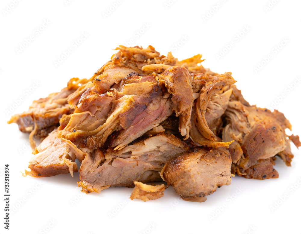 Pulled Pork isoliert auf weißen Hintergrund, Freisteller Pulled Pork isoliert auf weißen Hintergrund, Freisteller