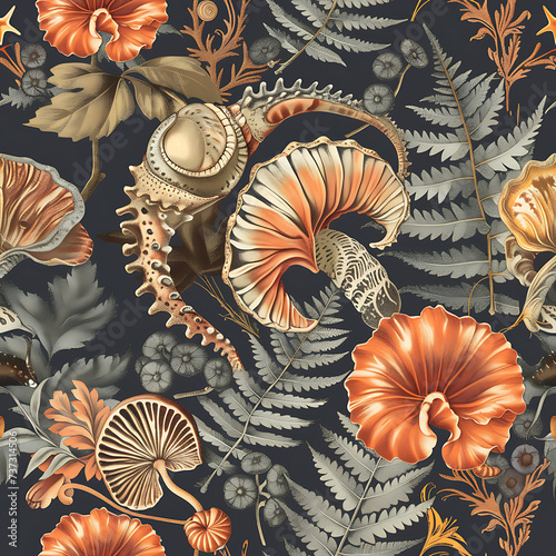 Seamless tile inspired by fossils and geology © jessie z